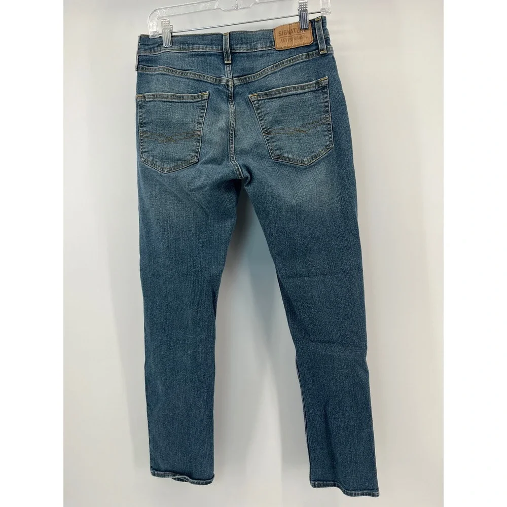Signature by Levi Strauss Straight Jeans Mens 30x30 Blue Medium Wash Denim